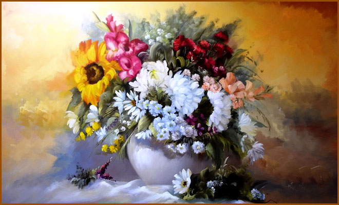 20 Beautiful Bouquet and Flower Oil Paintings by Szechenyi Szidonia